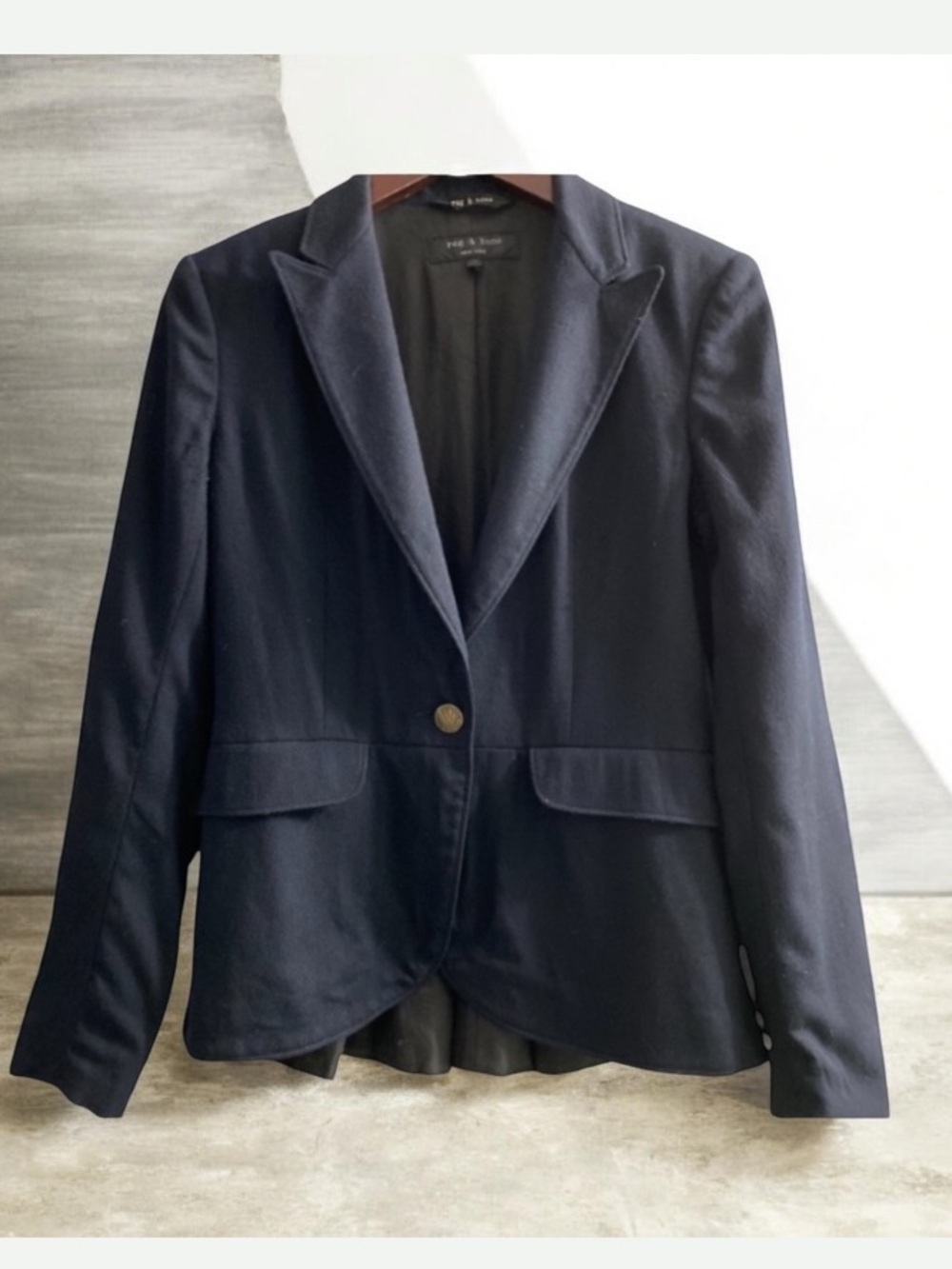 Rag & Bone Black Patch Elbow Blazer Size  2